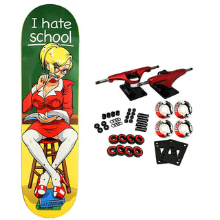 Hook Ups Skateboard Complete I Hate School 8.5" x 32.25"