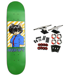 Hook Ups Skateboard Complete 30 Year Anniversary Cat Girl 2 7.5" x 31"