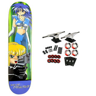 Hook Ups Skateboard Complete 30 Year Anniversary Special Police 7.5" x 31"