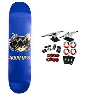 Hook Ups Skateboard Complete 30 Year Anniversary Cat Girl 7.5" x 31"