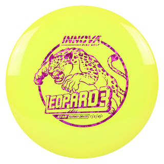Innova Disc Golf Star Leopard3 Fairway Driver 7/5/-2/1 Yellow/Magenta Shatter 171 grams