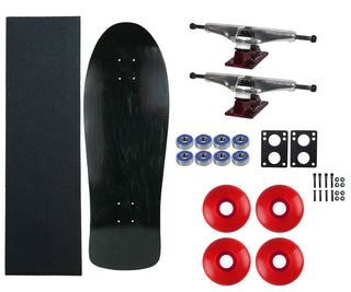 Moose Old School 30" Stained Black, Hollow Silver/Red Trucks, 58mm Red Wheels