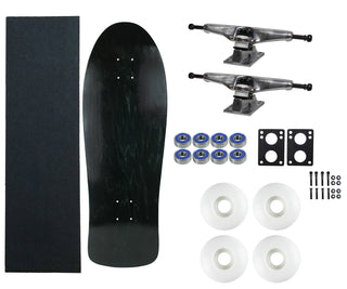 Moose Old School 30" Stained Black, Hollow Silver/Silver Trucks, 58mm White Wheels