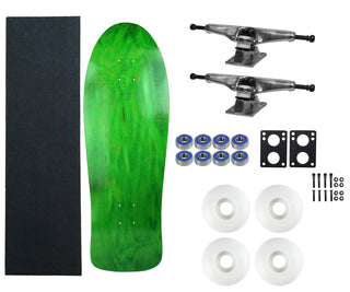 Moose Old School 30" Stained Green, Hollow Silver/Silver Trucks, 58mm White Wheels