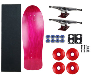 Moose Old School 30" Stained Pink, Hollow Silver/Red Trucks, 58mm Red Wheels