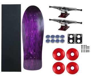 Moose Old School 30" Stained Purple, Hollow Silver/Red Trucks, 58mm Red Wheels