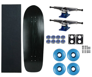 Moose Old School 33" Stained Black, Hollow Silver/Blue Trucks, 58mm Blue Wheels