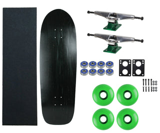 Moose Old School 33" Stained Black, Hollow Silver/Green Trucks, 58mm Green Wheels