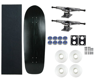 Moose Old School 33" Stained Black, Hollow Silver/Silver Trucks, 58mm White Wheels