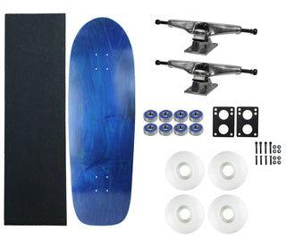 Moose Old School 33" Stained Blue, Hollow Silver/Silver Trucks, 58mm White Wheels