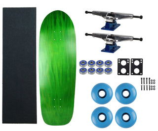 Moose Old School 33" Stained Green, Hollow Silver/Blue Trucks, 58mm Blue Wheels