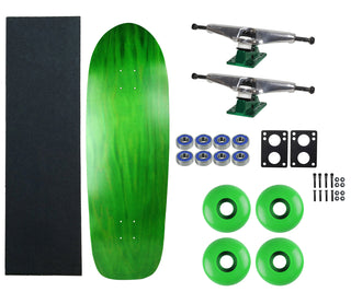 Moose Old School 33" Stained Green, Hollow Silver/Green Trucks, 58mm Green Wheels