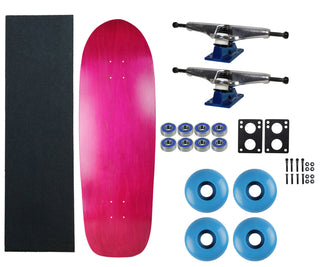 Moose Old School 33" Stained Pink, Hollow Silver/Blue Trucks, 58mm Blue Wheels
