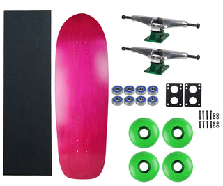 Moose Old School 33" Stained Pink, Hollow Silver/Green Trucks, 58mm Green Wheels