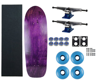 Moose Old School 33" Stained Purple, Hollow Silver/Blue Trucks, 58mm Blue Wheels