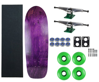 Moose Old School 33" Stained Purple, Hollow Silver/Green Trucks, 58mm Green Wheels
