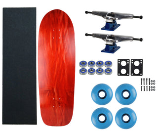 Moose Old School 33" Stained Red, Hollow Silver/Blue Trucks, 58mm Blue Wheels