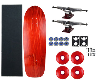 Moose Old School 33" Stained Red, Hollow Silver/Red Trucks, 58mm Red Wheels