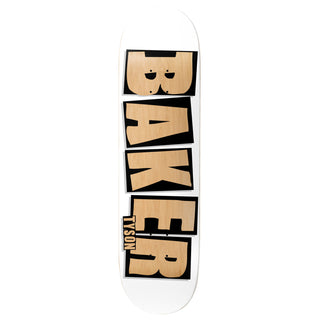 Baker Skateboard Deck Peterson Brand Name White 8.5" x 32"