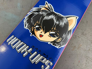 Hook Ups Skateboard Deck 30 Year Anniversary Cat Girl 7.5" x 31"