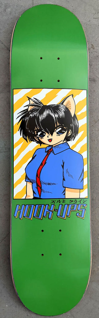 Hook Ups Skateboard Deck 30 Year Anniversary Cat Girl 2 7.5" x 31"