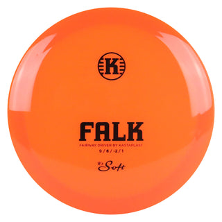 Kastaplast Disc Golf K1 Soft Falk Fairway Driver 9/6/-2/1 Clear Orange/Black 172 grams