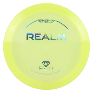 Gateway Disc Golf Diamond Realm Distance Driver 12/5/-1/3 Yellow/Blue Holo 176 grams