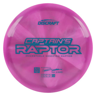 Discraft Disc Golf 2025 Ulibarri Captain's Z Swirl Raptor Fairway Driver 9/3/1/4 Purple/Turquoise 173-174g