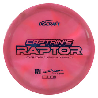 Discraft Disc Golf 2025 Ulibarri Captain's Z Swirl Raptor Fairway Driver 9/3/1/4 Dark Pink/Purple Metallic 173-174g