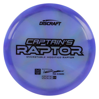 Discraft Disc Golf 2025 Ulibarri Captain's Z Swirl Raptor Fairway Driver 9/3/1/4 Purple/Black 170-172g