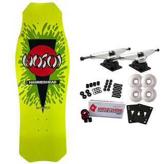 Hosoi Skateboard Complete Neon OG Hammerhead Splat Yellow 10.5" x 31" Old School