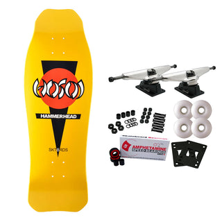 Hosoi Skateboard Complete Hammerhead Double Kick Yellow 10.25" x 31" Old School
