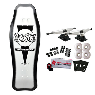 Hosoi Skateboard Complete Hammerhead Double Kick Sunburst White 10.25" x 31" Old School