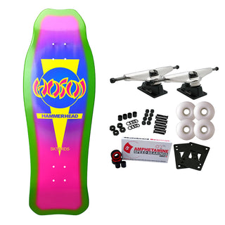Hosoi Skateboard Complete Hammerhead Double Kick Sunburst Pink 10.25" x 31" Old School