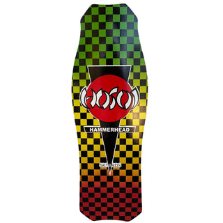 Hosoi Skateboard Deck OG Hammerhead Checkerboard Rasta 10.5" x 31" Old School