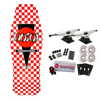 Hosoi Skateboard Complete OG Hammerhead Checkerboard Red 10.5" x 31" Old School