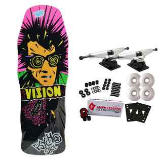 Vision Skateboard Complete Psycho Stick Modern Concave Black Stain 10" x 29.75" Old School