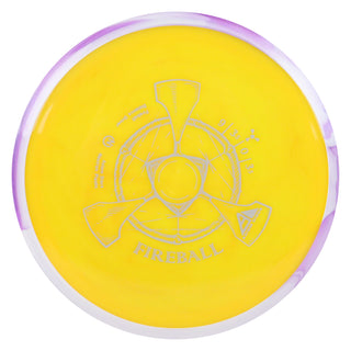 Axiom Disc Golf Neutron Fireball Distance Driver 9/3.5/0/3.5 Yellow/White Purple 156 grams