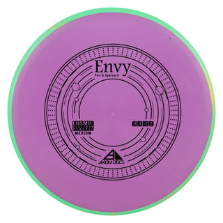 Axiom Disc Golf Cosmic Electron Envy Putter 3/3/0/2 Purple/Green Yellow 173 grams
