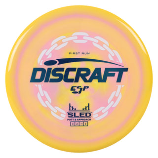 Discraft Disc Golf First Run ESP Sled Putt and Approach 3/2/-1/2 Orange Pink/Turquoise 179 grams