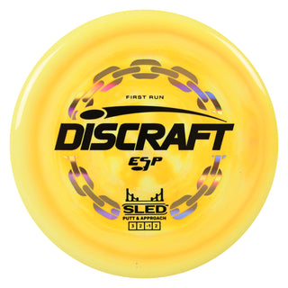 Discraft Disc Golf First Run ESP Sled Putt and Approach 3/2/-1/2 Yellow Mango/Black 179 grams
