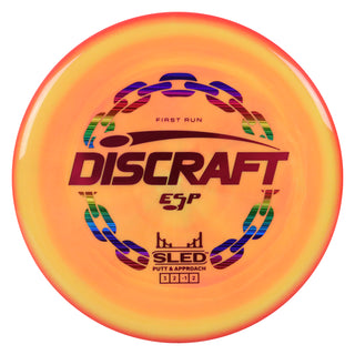 Discraft Disc Golf First Run ESP Sled Putt and Approach 3/2/-1/2 Peach Mango/Magenta 176 grams