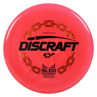 Discraft Disc Golf First Run ESP Sled Putt and Approach 3/2/-1/2 Red/Black 177 grams
