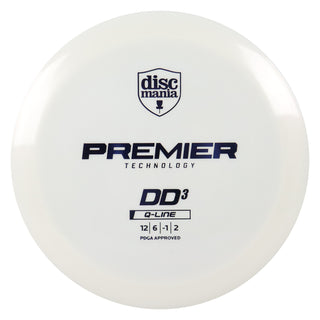 Discmania Disc Golf Premier Q-Line DD3 Distance Driver 12/6/-1/2 White/Indigo 175 grams