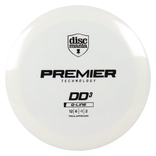 Discmania Disc Golf Premier Q-Line DD3 Distance Driver 12/6/-1/2 White/Black 173 grams