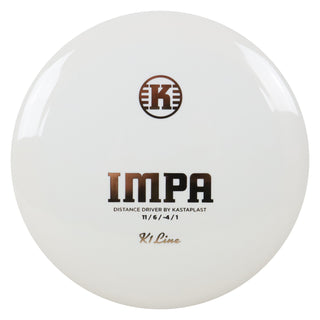 Kastaplast Disc Golf K1 Impa Distance Driver 11/6/-4/1 White/Gold 173 grams