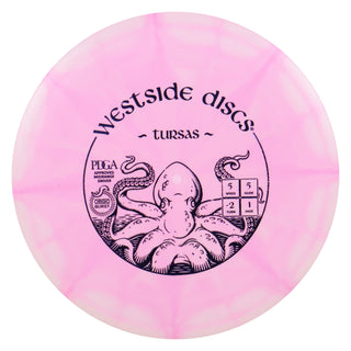 Westside Disc Golf Origio Burst Tursas Midrange 5/5/-2/1 Light Pink/Navy 177 grams