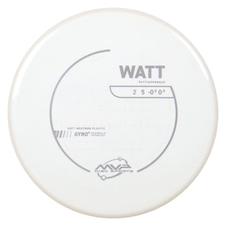 MVP Discs Sports Project Lab Coat Neutron Soft Watt Putt and Approach 2/5/-0.5/0.5 White 171 grams