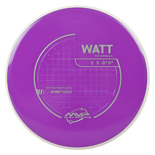 MVP Discs Sports Project Lab Coat Neutron Soft Watt Putt and Approach 2/5/-0.5/0.5 Purple 172 grams
