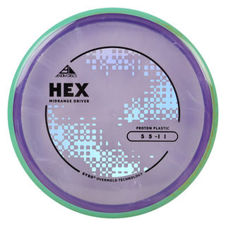 Axiom Discs Project Lab Coat Proton Hex Midrange Disc 5/5/-1/1 Purple Clouds/Teal 177 grams